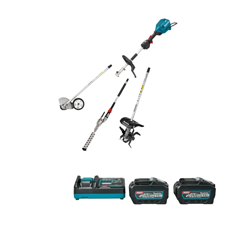 Makita UX01G13PSK5 Système combiné à batterie Poignée en D 40V Max + Cultivateur + accessoire taille-arbustes et coupe-bordures