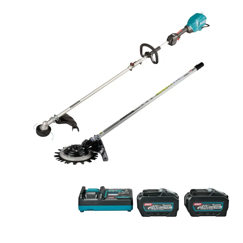 Makita UX01GNL1PSK5 Système combiné à batterie Poignée en D 40V Max + débroussailleuse + coupe-herbe et barre de coupe amovible