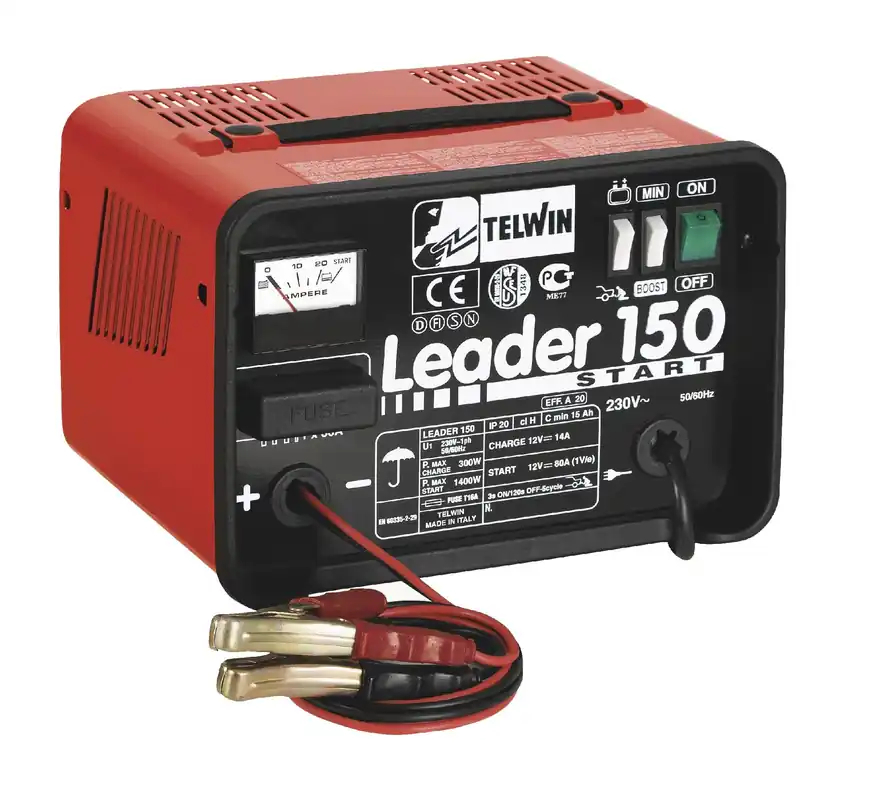 Telwin 830807549 LEADER 150 Chargeur de batterie avec fonction de démarrage 12V 20A