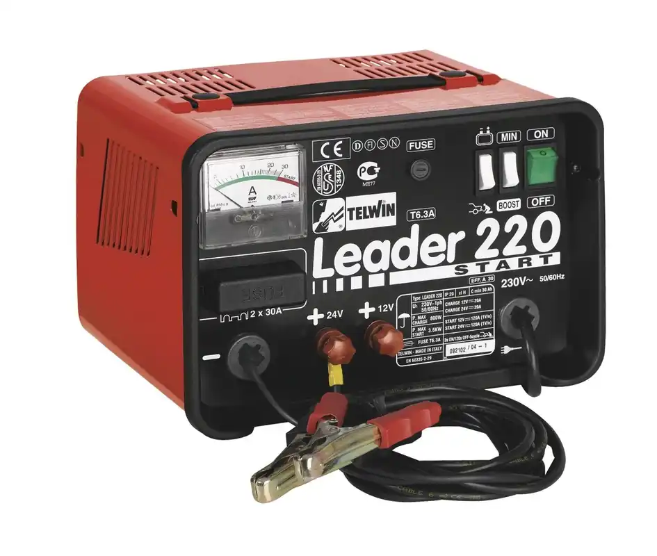 Telwin 830807550 LEADER 220 Chargeur de batterie avec fonction de démarrage 12/24V 30A