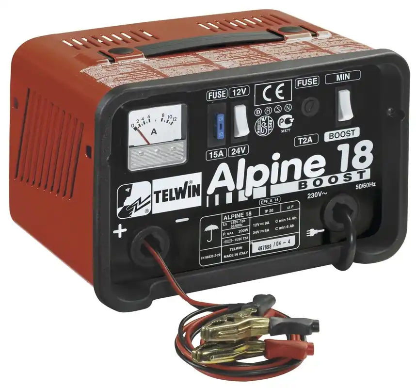 Telwin 830807545 ALPINE 18 Chargeur de batterie monophasé avec fonction boost 12/24V 9/5A