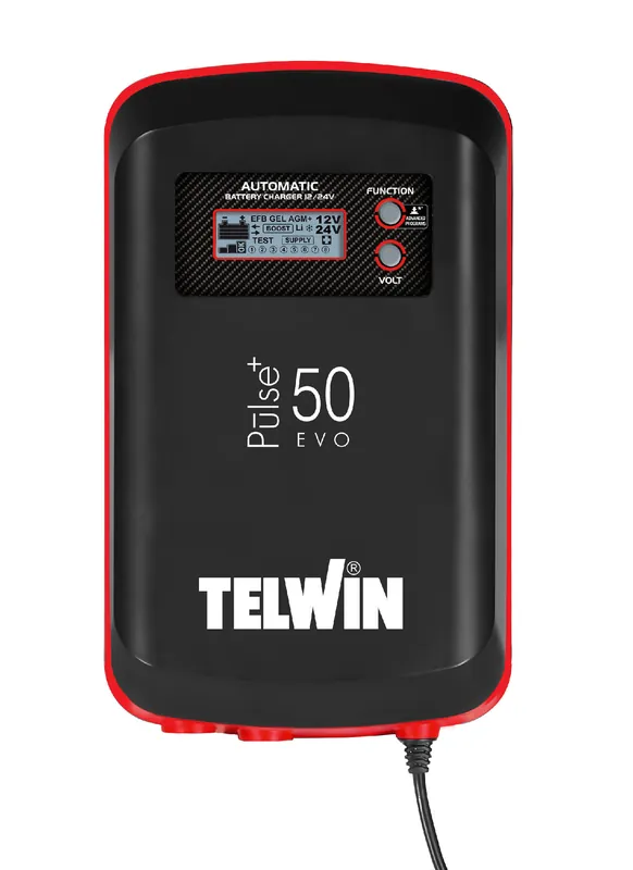 Telwin 830807611 PULSE 50EVO Chargeur de batterie électronique multifonctionnel 12/24V 40/20A.