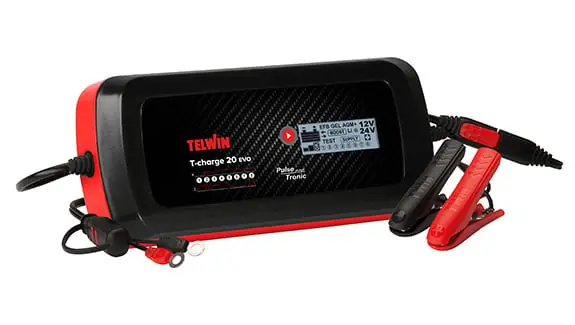 Telwin 830807596 T-CHARGE20EVO Chargeur de batterie électronique chargeur de secours 12/24V 8/4A