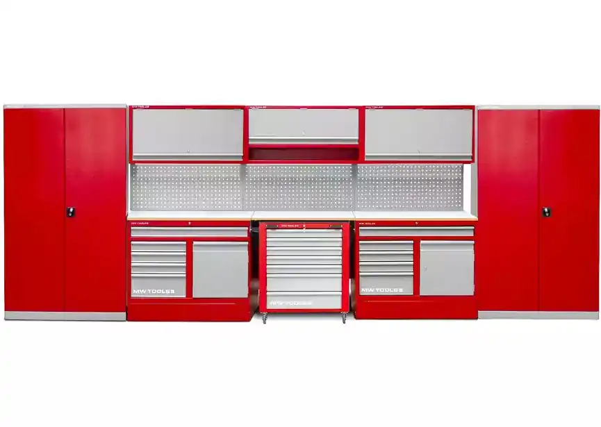 Metal Works 856001047 PRACO355WKK Meuble d‘atelier 5.5M avec 2 armoires et chariot à outils