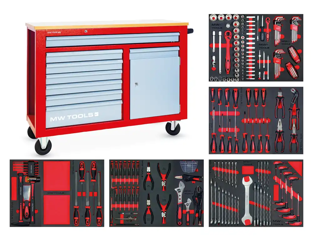 Metal Works 855006761 MWE211K1 Chariot à outils rempli avec armoire STARTER 212 pièces