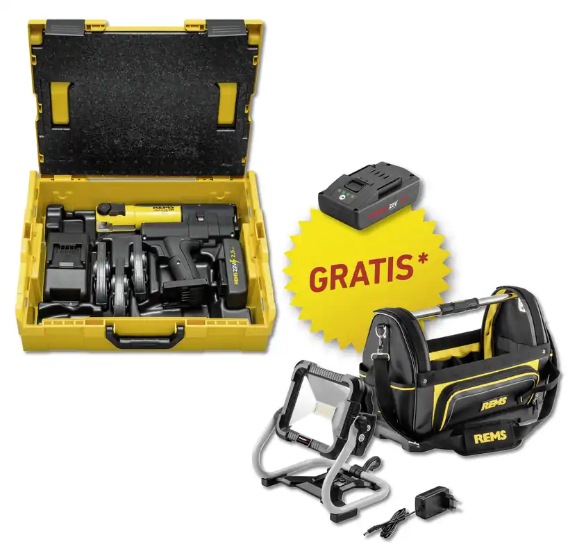 Rems 578X23 R220 R220 Mini-Press Machine 22V ACC Li-ion Set TH 16-20-26 in L-Boxx + Gift Package