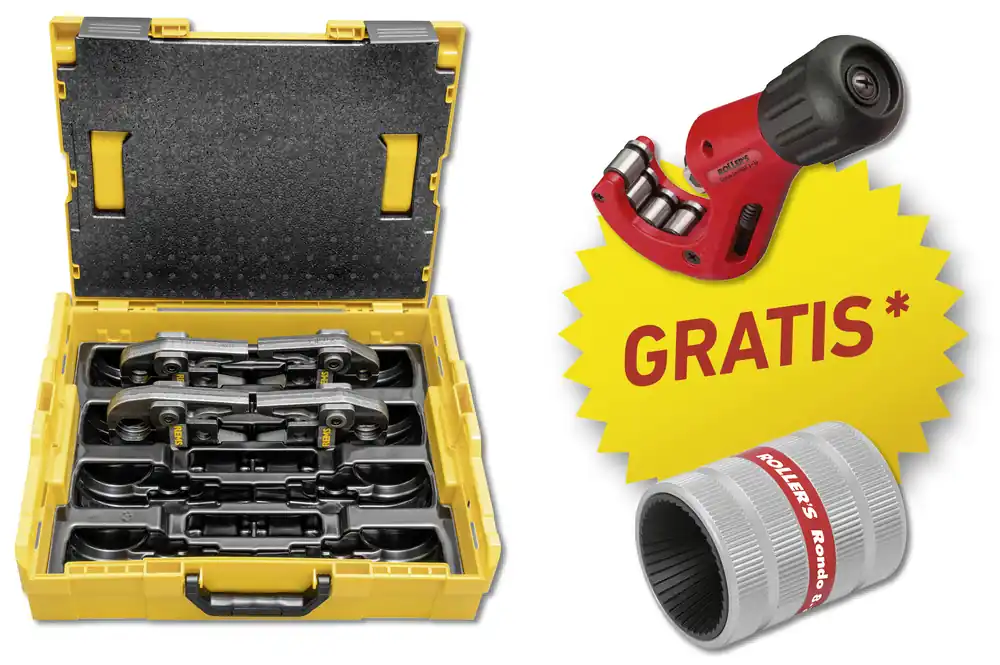 Rems 571X15 R220 Perstang Set M 15 - 22 - 28 - 35 in L-Boxx voor Rems Radiaalpersmachines (behalve Mini) + Cadeaupakket