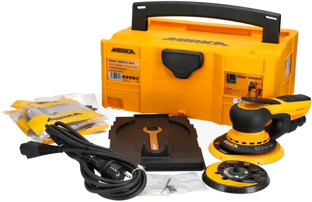 Mirka MID5650404CA Deros II 5650 CV 125/150 mm ponceuse 5 mm de course dans un conteneur T-Loc