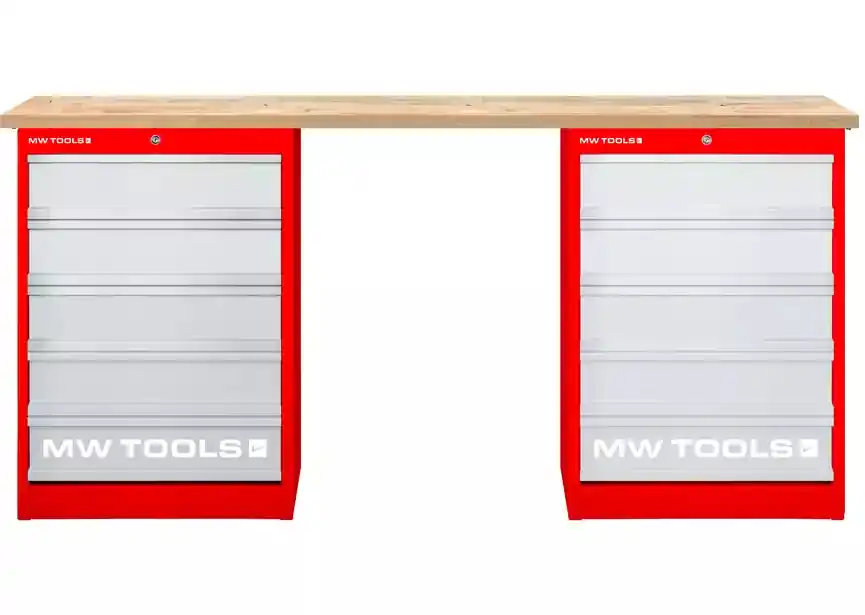 Metal Works 856001369 MOD20L55R Établi modulaire en bois d‘hévéa avec 2 armoires à tiroirs 5L 2000x680x979 mm