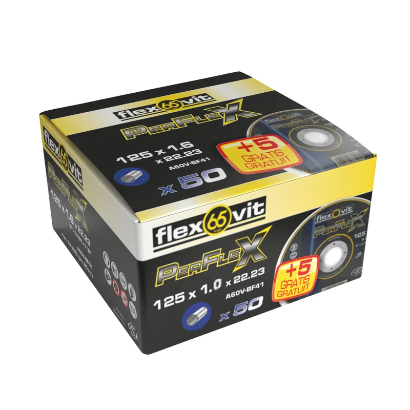 Flexovit 66252850061 Disques à tronçonner Perflex 125 x 1 mm 50+5 pièces