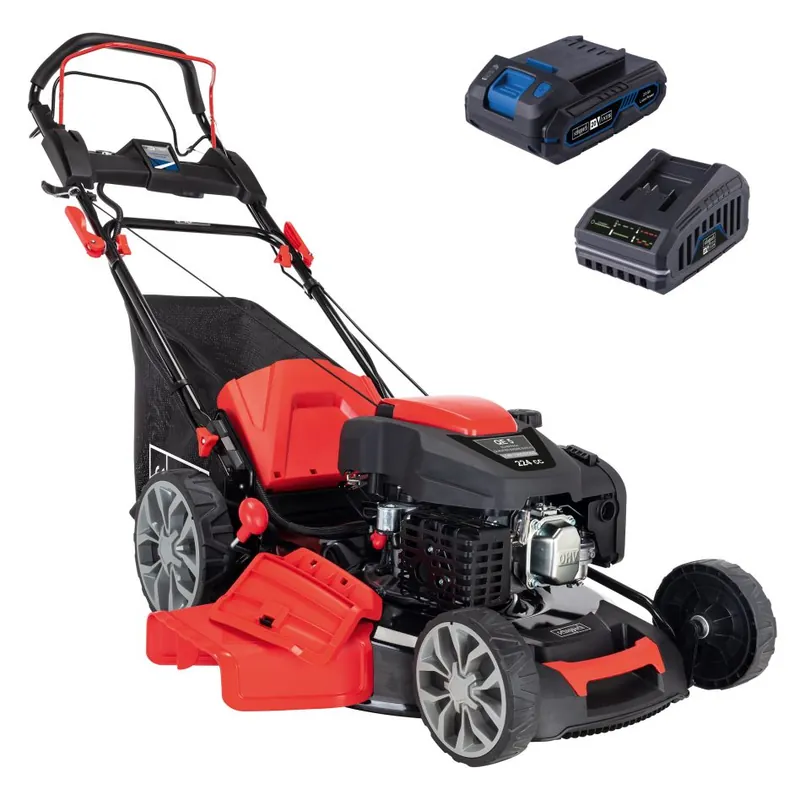 Scheppach 5911276903 Tondeuse hybride à essence MS225-56E 224cc 3kW (avec batterie)
