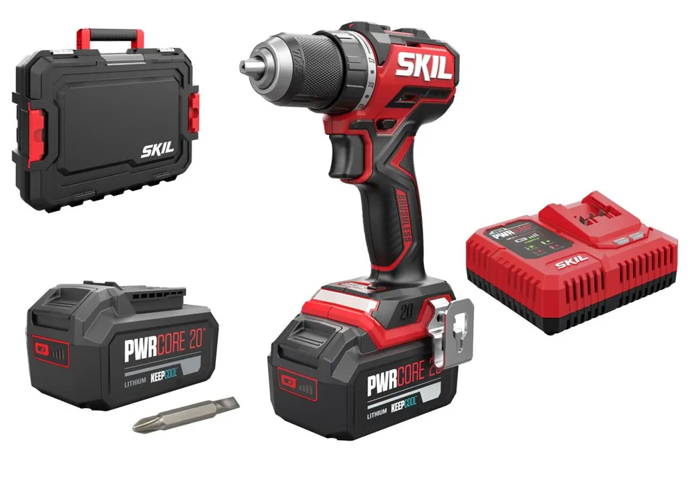 SKIL DD1E3065HB Perceuse à batterie 20V Compact brushless 60Nm 2x 4.0Ah + chargeur PWRJump en mallette