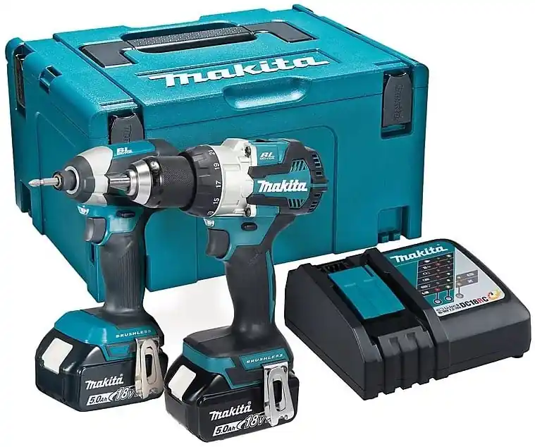 Makita DLX2507TJ - Perceuse à percussion sans fil DHP489 + visseuse à percussion DTD153 18 V, batterie Li-ion 5,0 Ah