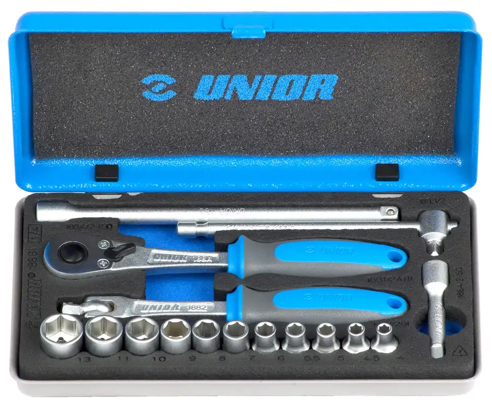 Unior 611996 188BI Jeu de clés à douille 1/4" en coffret métallique