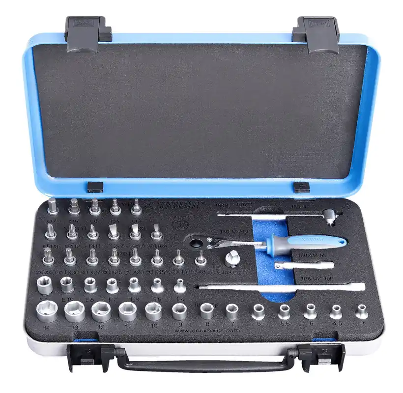 Unior 615150 188B Jeu de clés à douille 1/4" en coffret métallique