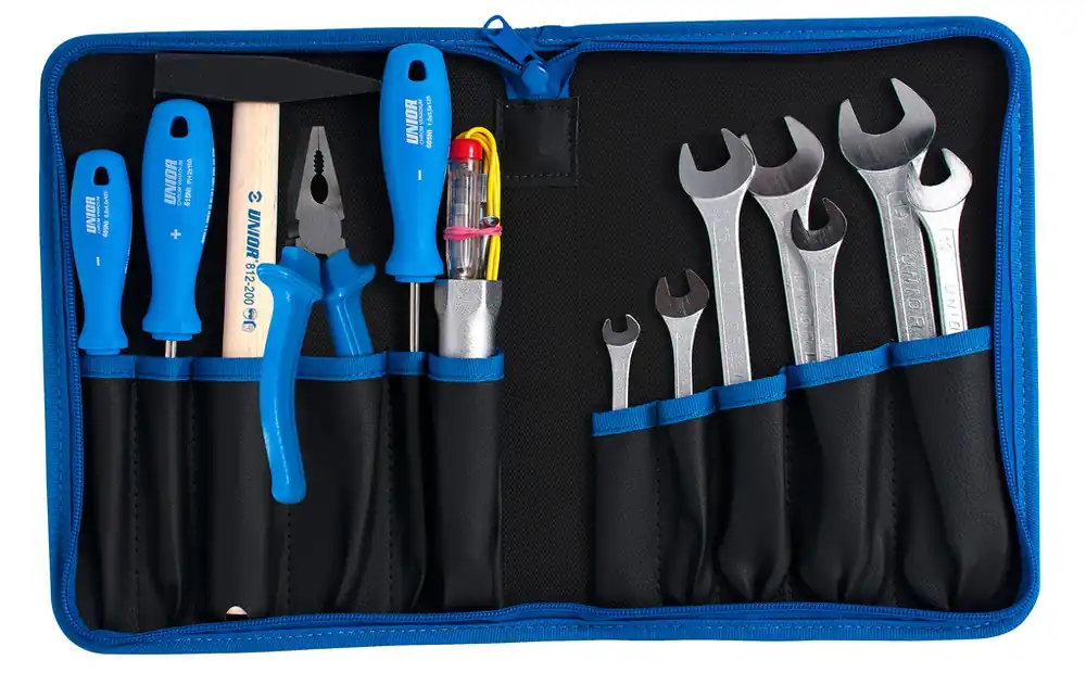 Unior 601968 902/2 Set d‘outils dans un étui en similicuir 14 pièces