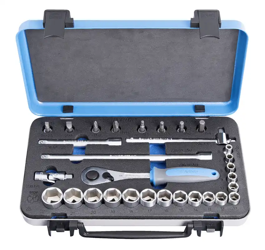 Unior 613072 239C Jeu de clés à douille 3/8" en coffret métallique