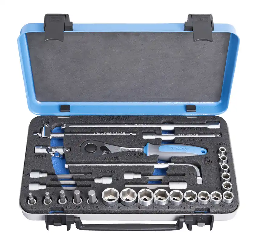 Unior 613073 239D Jeu de clés à douille 3/8" en coffret métallique