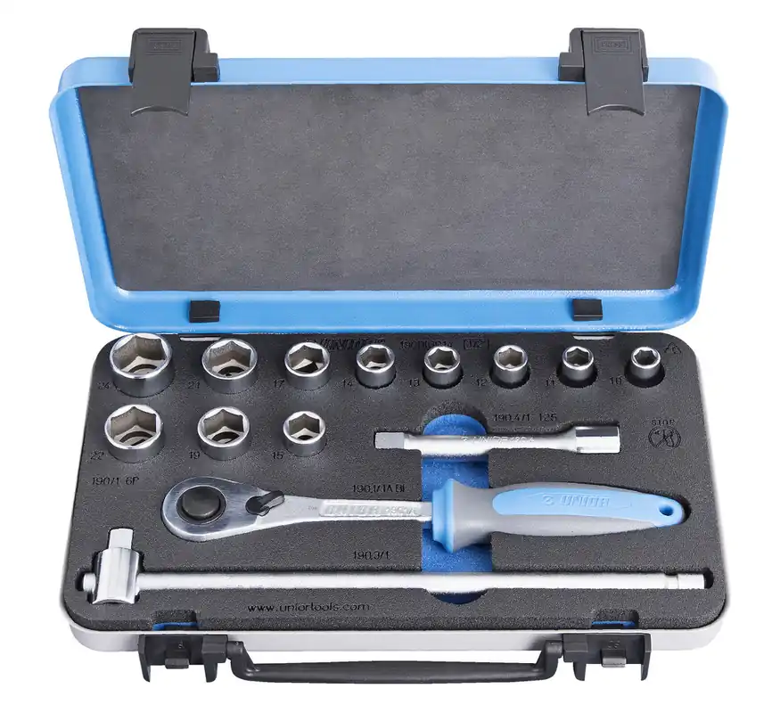 Unior 611940 190BI6P14 Jeu de clés à douille 1/2" en coffret métallique