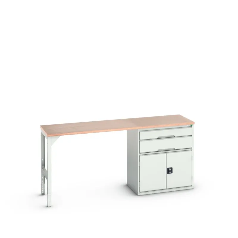 Bott 16921955.16 Etabli Verso 2 tiroirs 2 portes Largeur / largeur tiroir 800 mm Contreplaqué RAL 7035