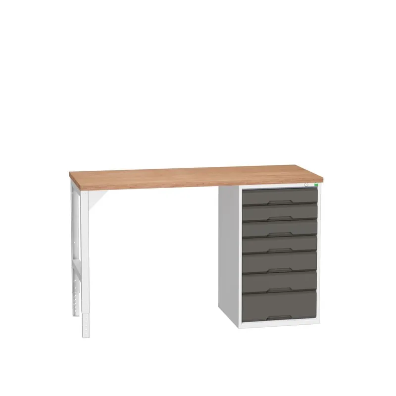 Bott 16921901.19 Etabli Verso 7 tiroirs Largeur / largeur 1500 mm Contreplaqué RAL 7016