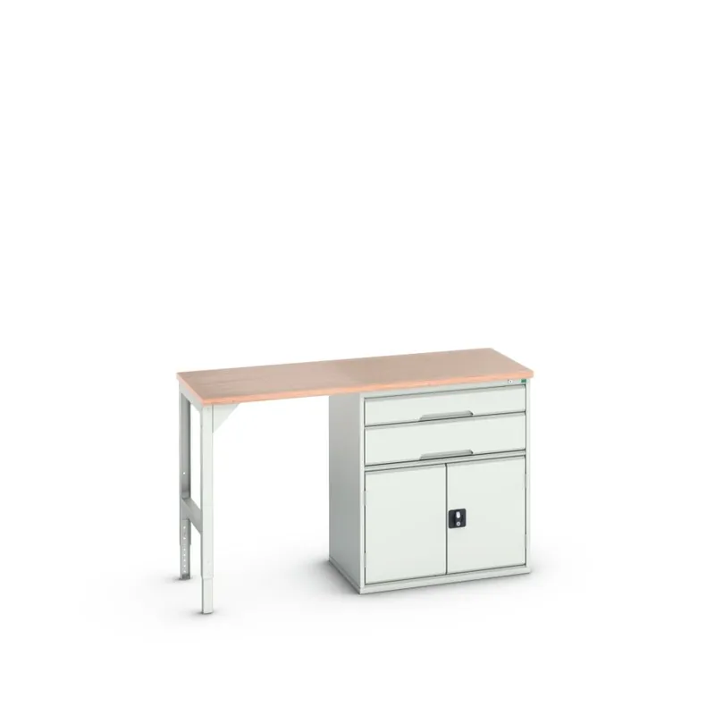Bott 16921905.16 Etabli Verso 2 tiroirs 2 portes Largeur / largeur 1500 mm Contreplaqué RAL 7035