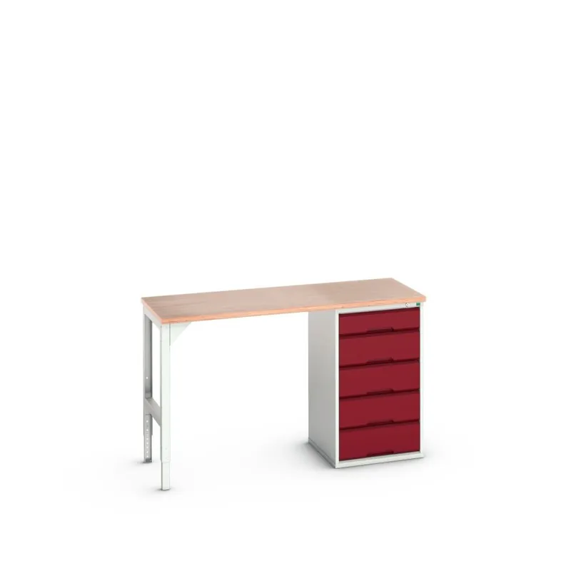 Bott 16921900.24 Etabli Verso 5 tiroirs Largeur / largeur 1500 mm Contreplaqué RAL 3004