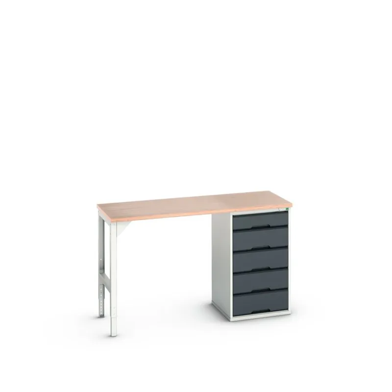 Bott 16921900.19 Etabli Verso 5 tiroirs Largeur / largeur 1500 mm Contreplaqué RAL 7016