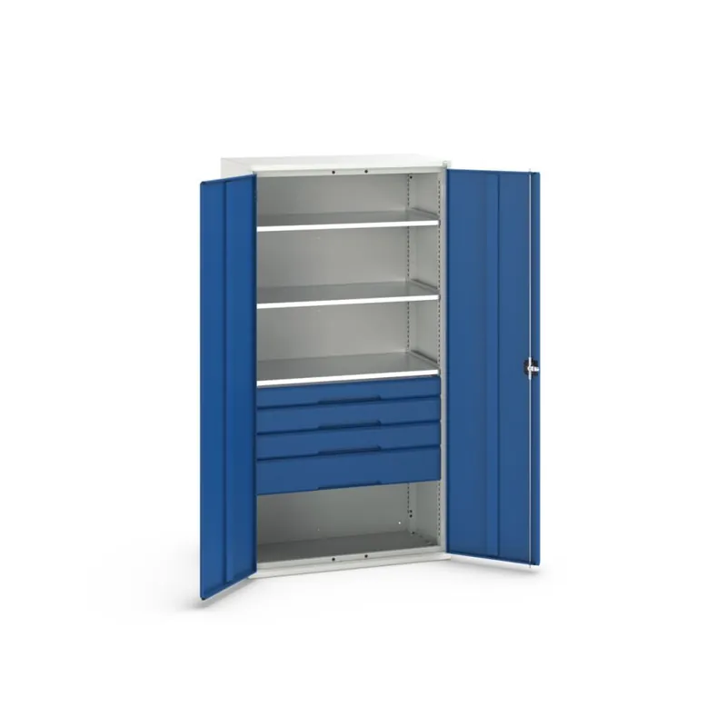 Bott 16926576.11 Armoire système Verso 1050x550x2000mm 3 étagères 4 tiroirs RAL 5010