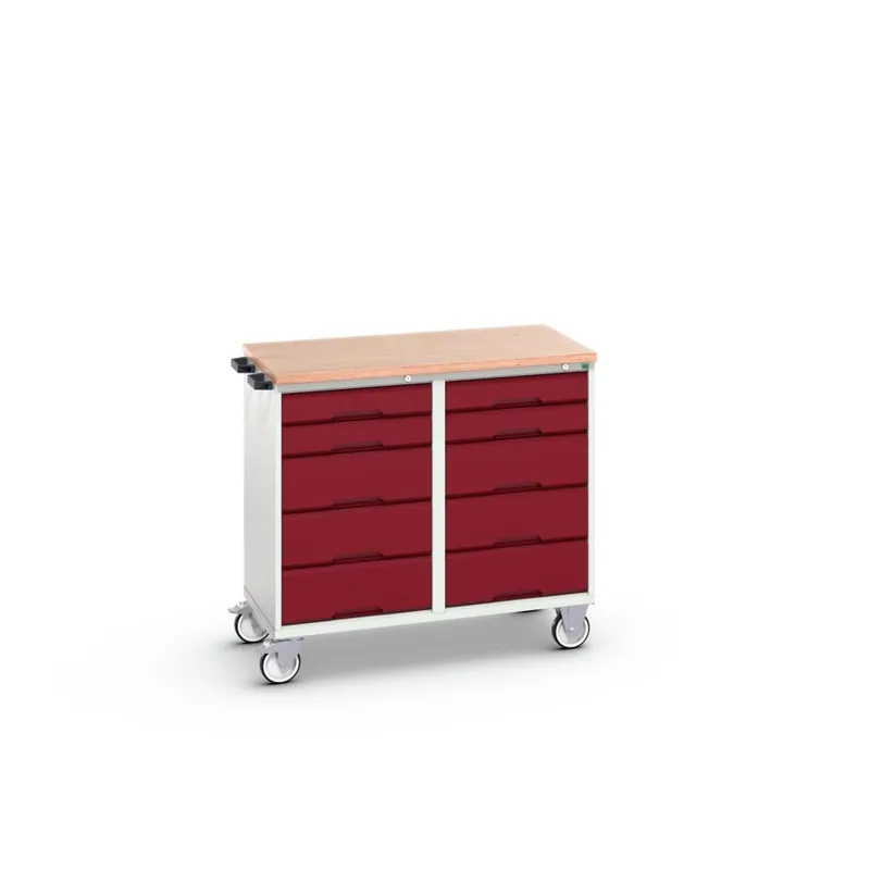 Bott 16927101.24 Verso armoire mobile 1050x600x980mm 10 tiroirs MPX top RAL 3004