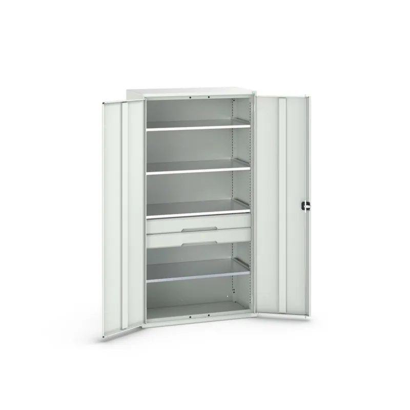 Bott 16926574.16 Verso systeemkast 1050x550x2000mm 4 legborden 2 lades 1 perfo achterwand RAL 7035
