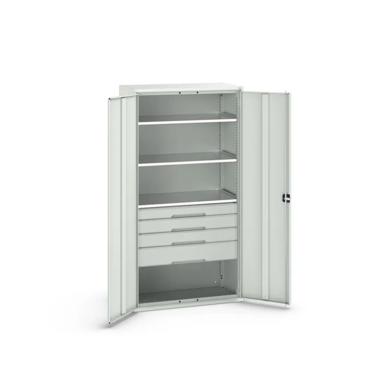 Bott 16926576.16 Verso systeemkast 1050x550x2000mm 3 legborden 4 lades 1 perfo achterwand RAL 7035