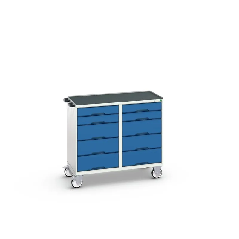 Bott 16927102.11 Verso armoire mobile 1050x600x980mm 10 tiroirs plateau supérieur RAL 5010