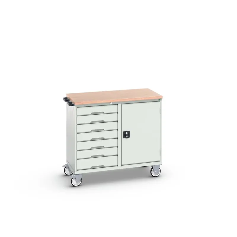 Bott 16927127.16 Verso armoire mobile 1050x600x980mm 7 tiroirs 1 porte MPX top RAL 7035