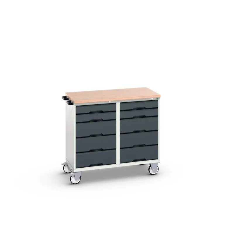 Bott 16927101.19 Verso armoire mobile 1050x600x980mm 10 tiroirs MPX top RAL 7016