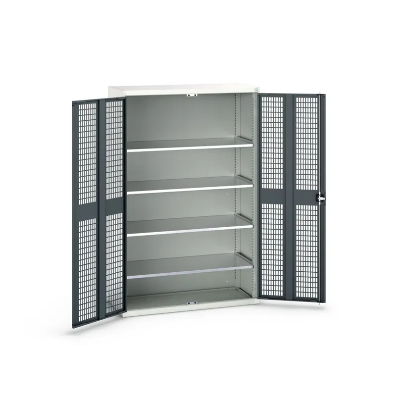 Bott 16926783.19 Verso armoire portes battantes 1300x550x2000mm 4 étagères RAL 7016