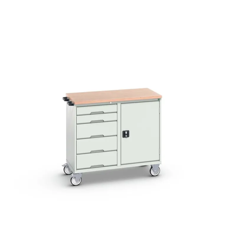 Bott 16927121.16 Verso armoire mobile 1050x600x980mm 5 tiroirs 1 porte MPX top RAL 7035