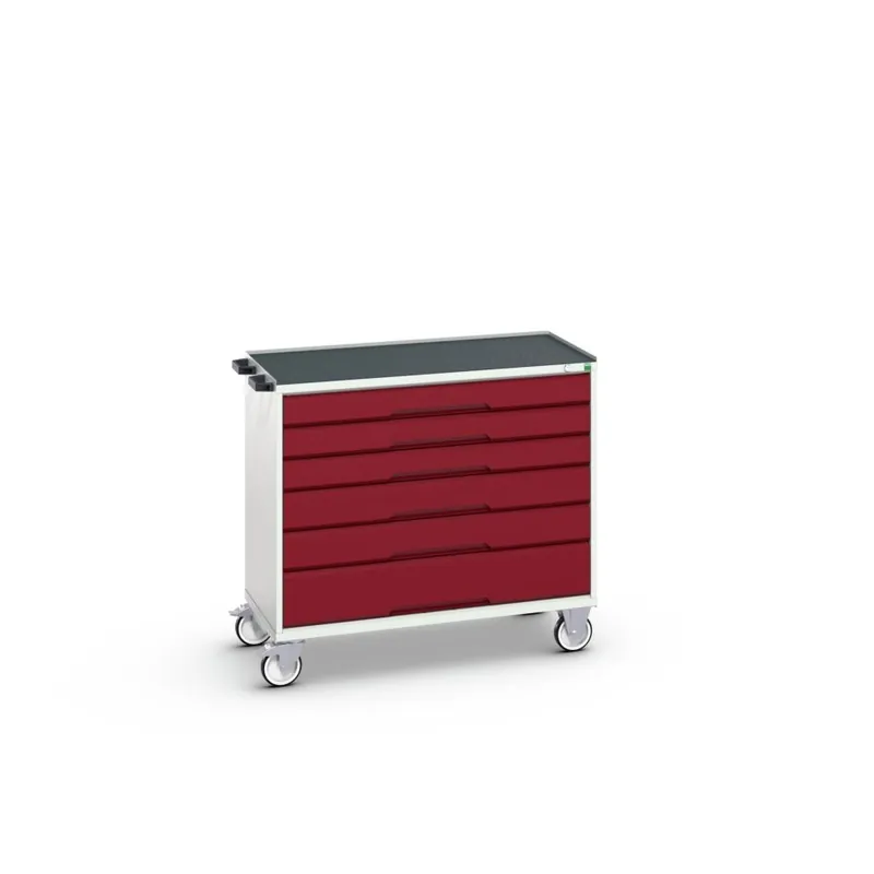 Bott 16927055.24 Verso armoire mobile 1050x550x965m 6 tiroirs plateau supérieur RAL 3004