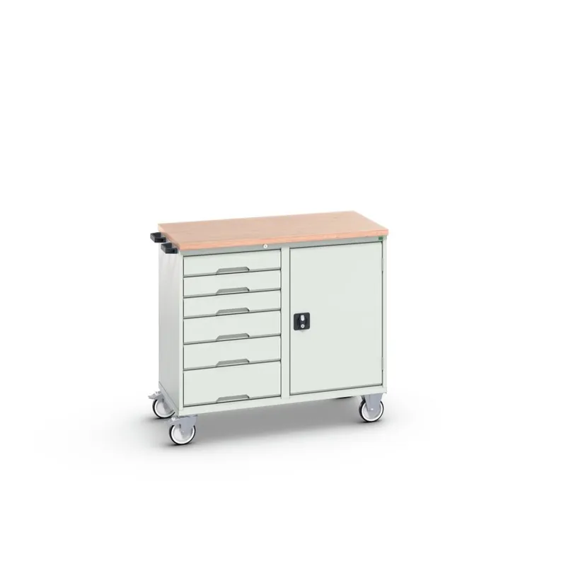 Bott 16927124.16 Verso armoire mobile 1050x550x965mm 6 tiroirs 1 porte plateau supérieur RAL 7035