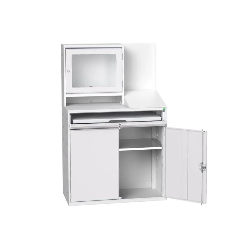 Bott 16928022.16 Verso armoire informatique 1050x550x1650mm 1 étagère 1 tiroir 2 portes RAL 7035