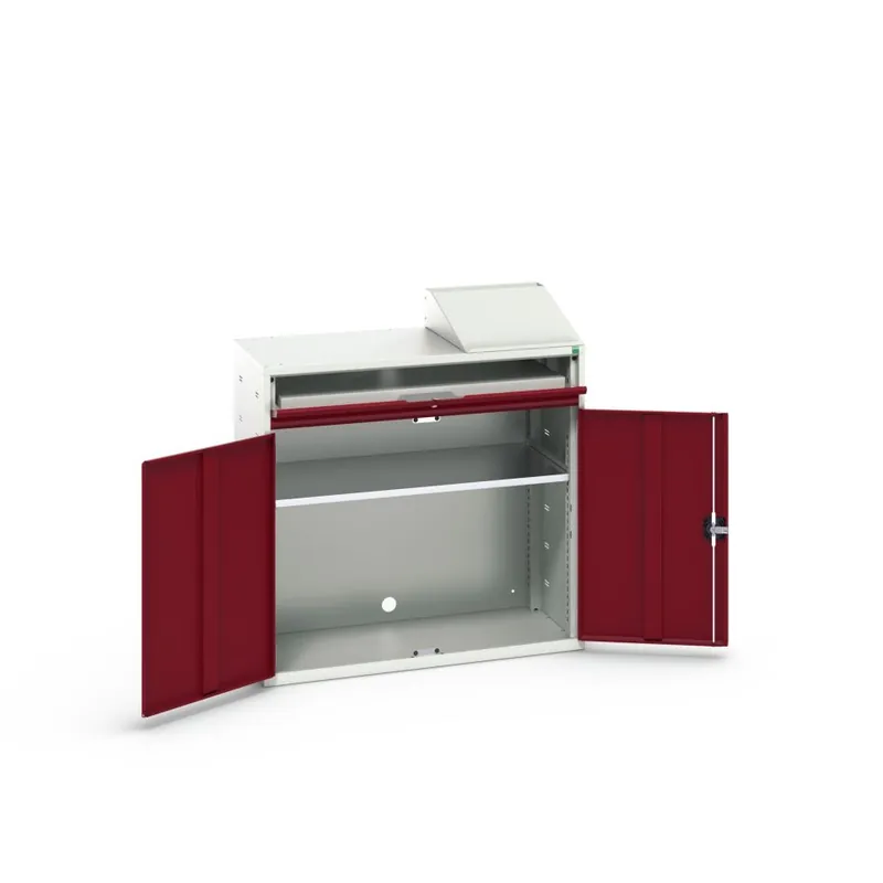 Bott 16928021.24 Verso armoire informatique 1050x550x1130mm 1 étagère 1 tiroir 2 portes RAL 3004