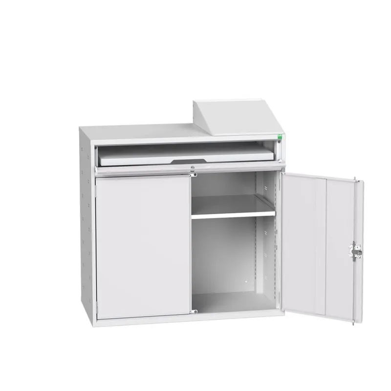 Bott 16928021.16 Verso armoire informatique 1050x550x1130mm 1 étagère 1 tiroir 2 portes RAL 7035