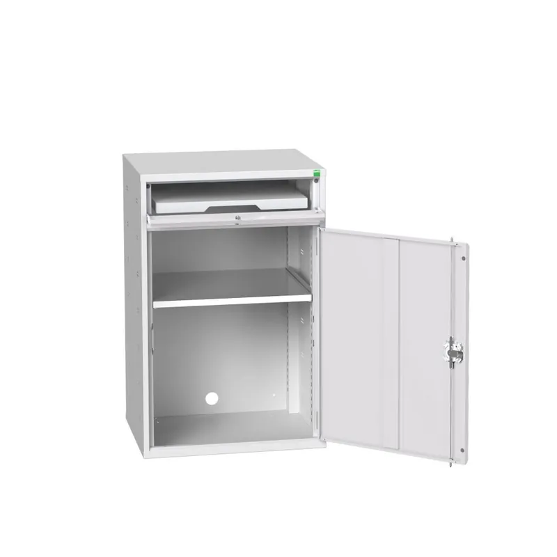 Bott 16928000.16 Verso armoire informatique 650x550x1000mm 1 étagère 1 tiroir RAL 7035