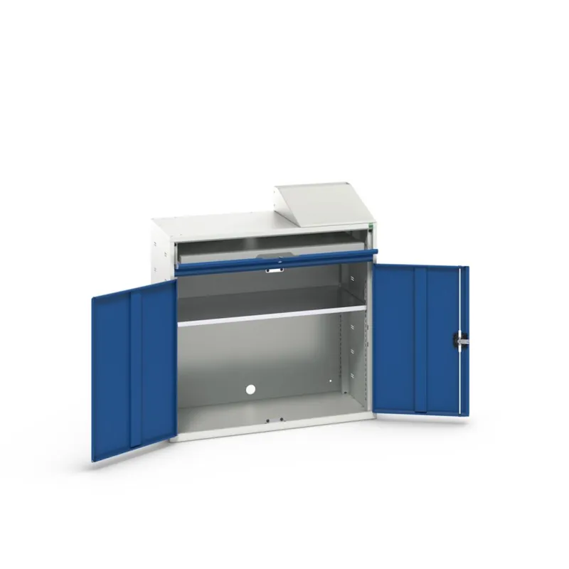 Bott 16928021.11 Verso armoire informatique 1050x550x1130mm 1 étagère 1 tiroir 2 portes RAL 5010
