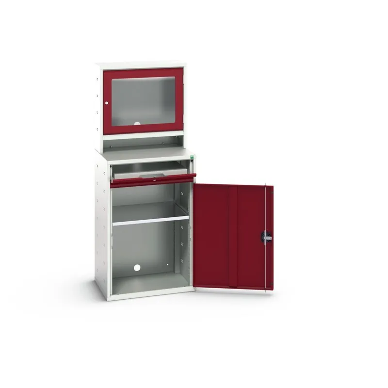 Bott 16928001.24 Verso armoire informatique 650x550x1650mm 1 étagère 1 tiroir 1 porte RAL 3004