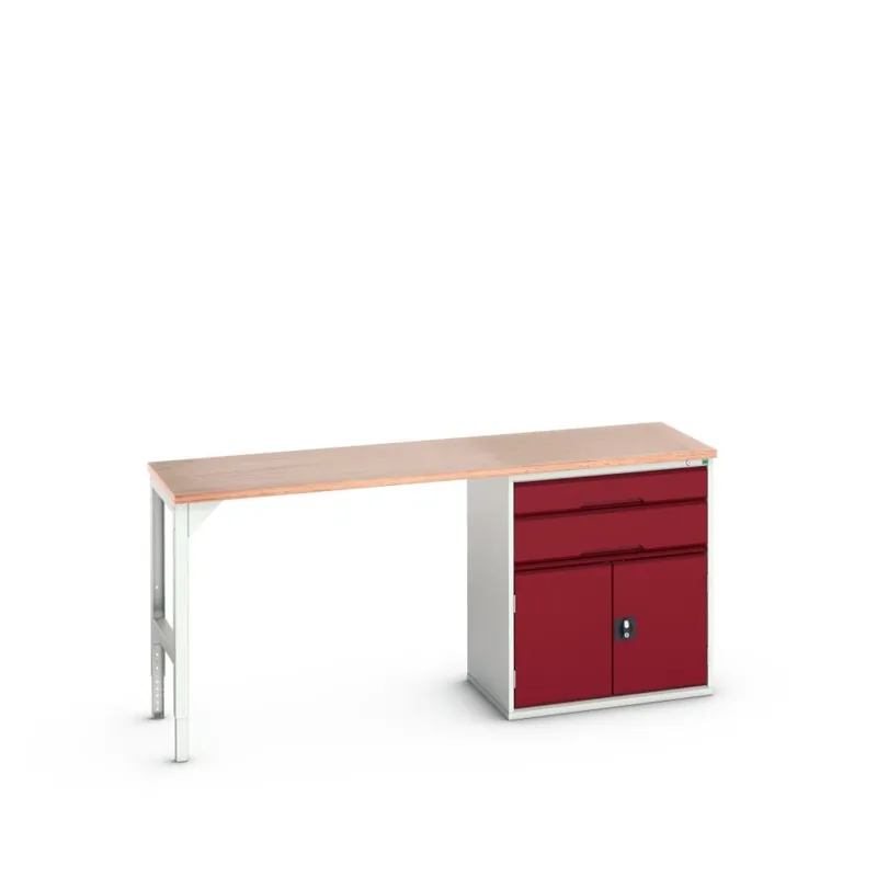 Bott 16921955.24 Etabli Verso 2 tiroirs 2 portes Largeur / largeur tiroir 800 mm Contreplaqué RAL 3004
