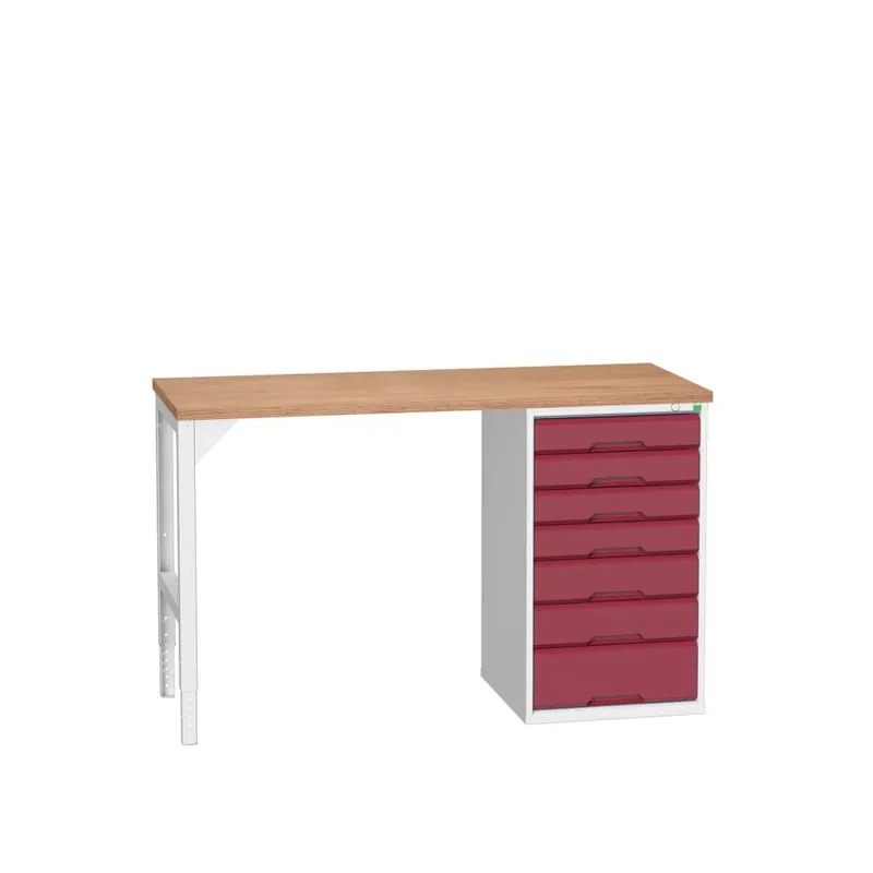 Bott 16921901.24 Etabli Verso 7 tiroirs Largeur / largeur 1500 mm Contreplaqué RAL 3004