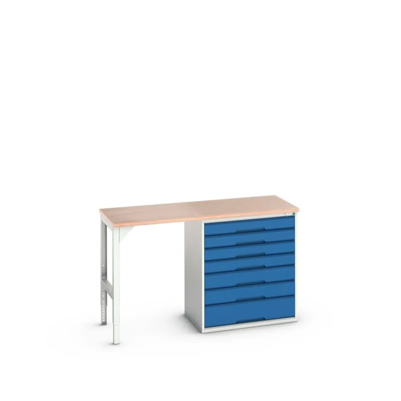 Bott 16921904.11 Etabli Verso 7 tiroirs 1 porte Largeur / largeur 1500 mm Contreplaqué RAL 5010