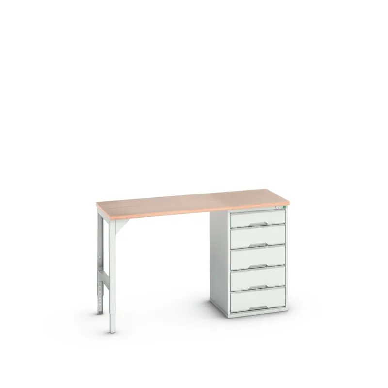 Bott 16921900.16 Etabli Verso 5 tiroirs Largeur / largeur 1500 mm Contreplaqué RAL 7035