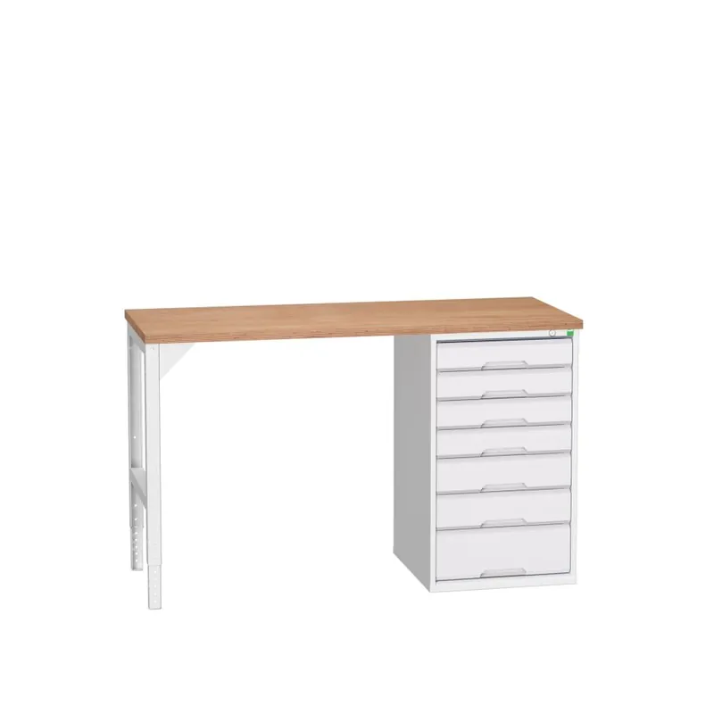 Bott 16921901.16 Etabli Verso 7 tiroirs Largeur / largeur 1500 mm Contreplaqué RAL 7035
